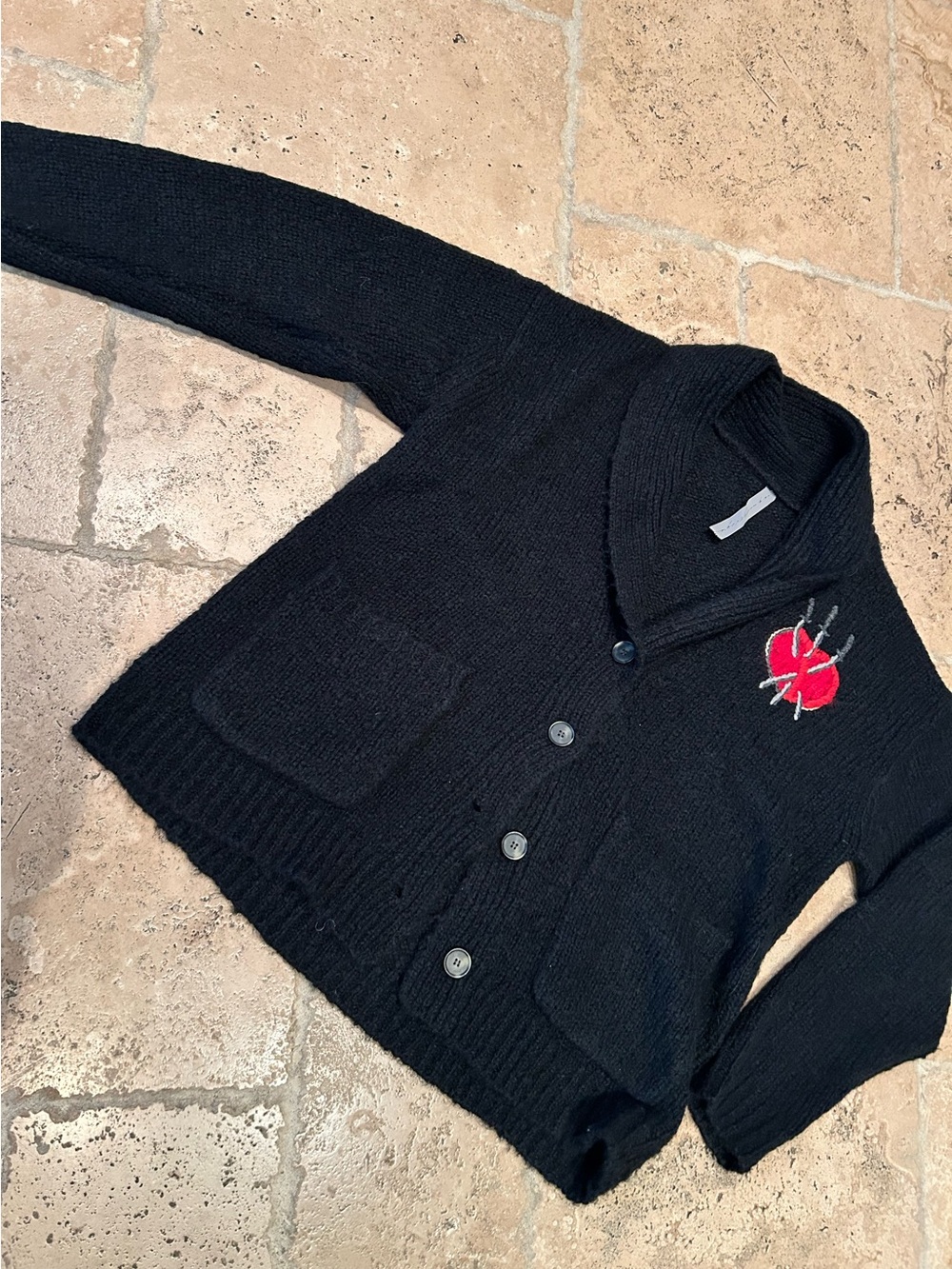 Raquel Allegra black Margaret cardigan